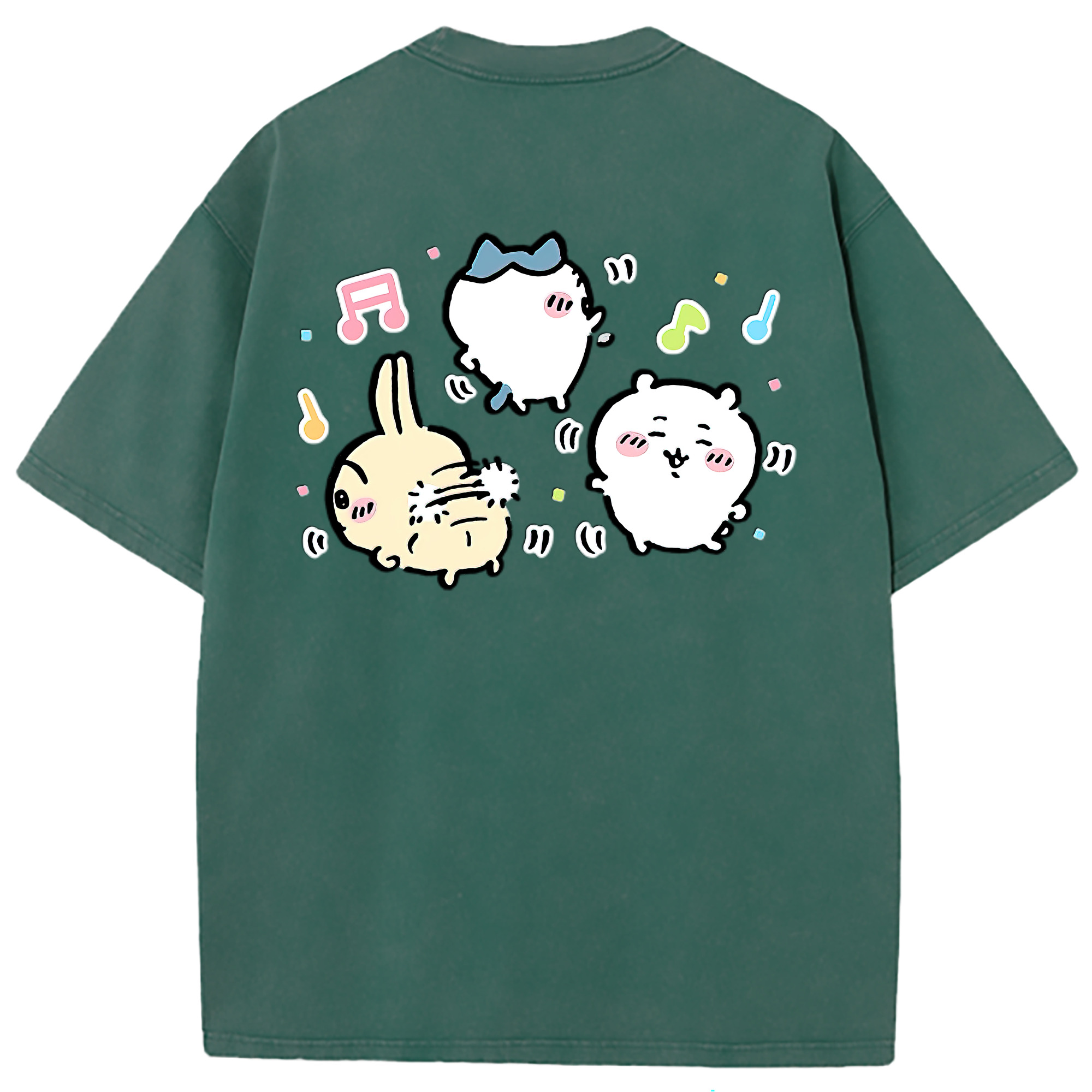 （画像用） ちいかわ うさぎ Chii-kawa usagi 綿100% ヴィンテージ風 半袖Tシャツ（背面プリント）